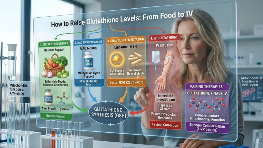How to Raise Glutathione Levels: From Food to IV