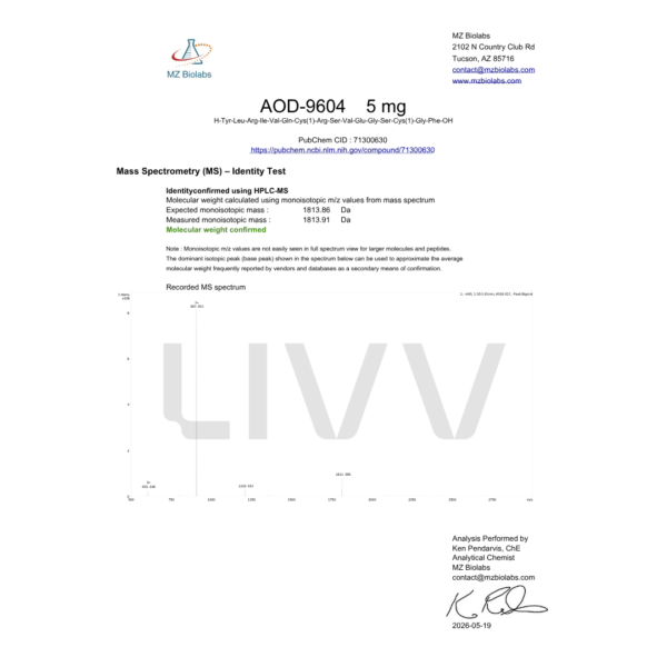 Buy AOD 9604 Injectable Peptide for Weight Loss Online