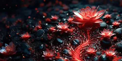 flowers in lava