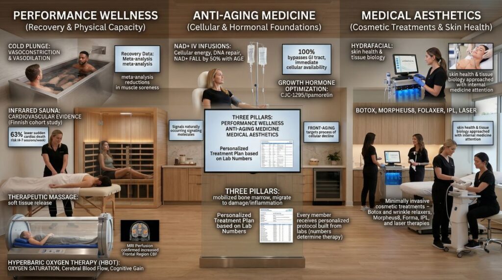 Three Pillars - Performance Wellness, Anti-Aging Medicine, and Medical Aesthetics