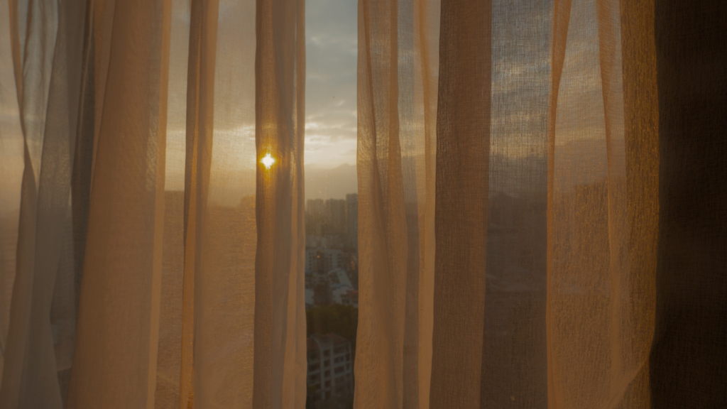 Sunrise through the curtains