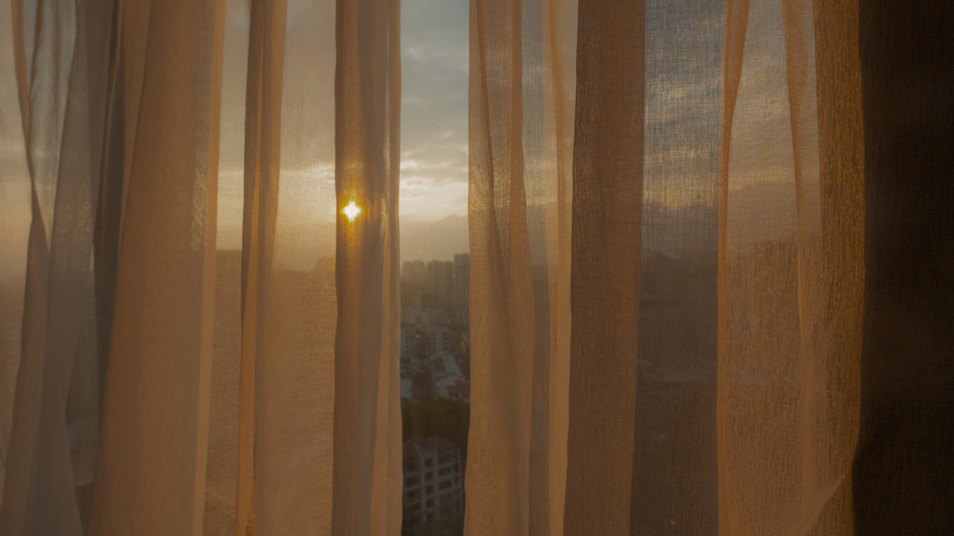 Sunrise through the curtains