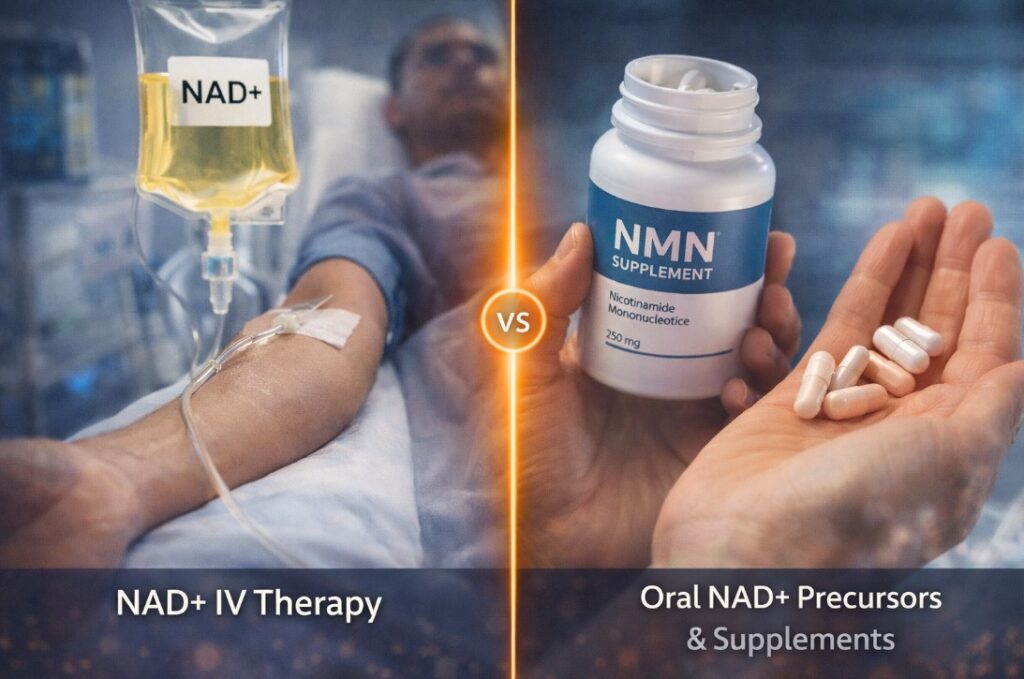 NAD+ IV Therapy vs Oral NAD+ Precursors and Supplements